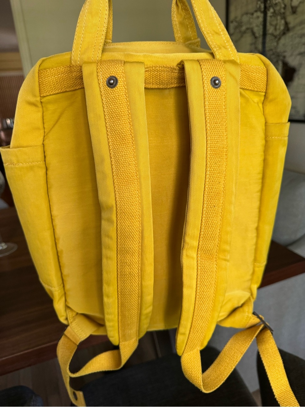 Doughnut - Mustard Yellow Canvas Backpack Tote - Picture 3 of 4